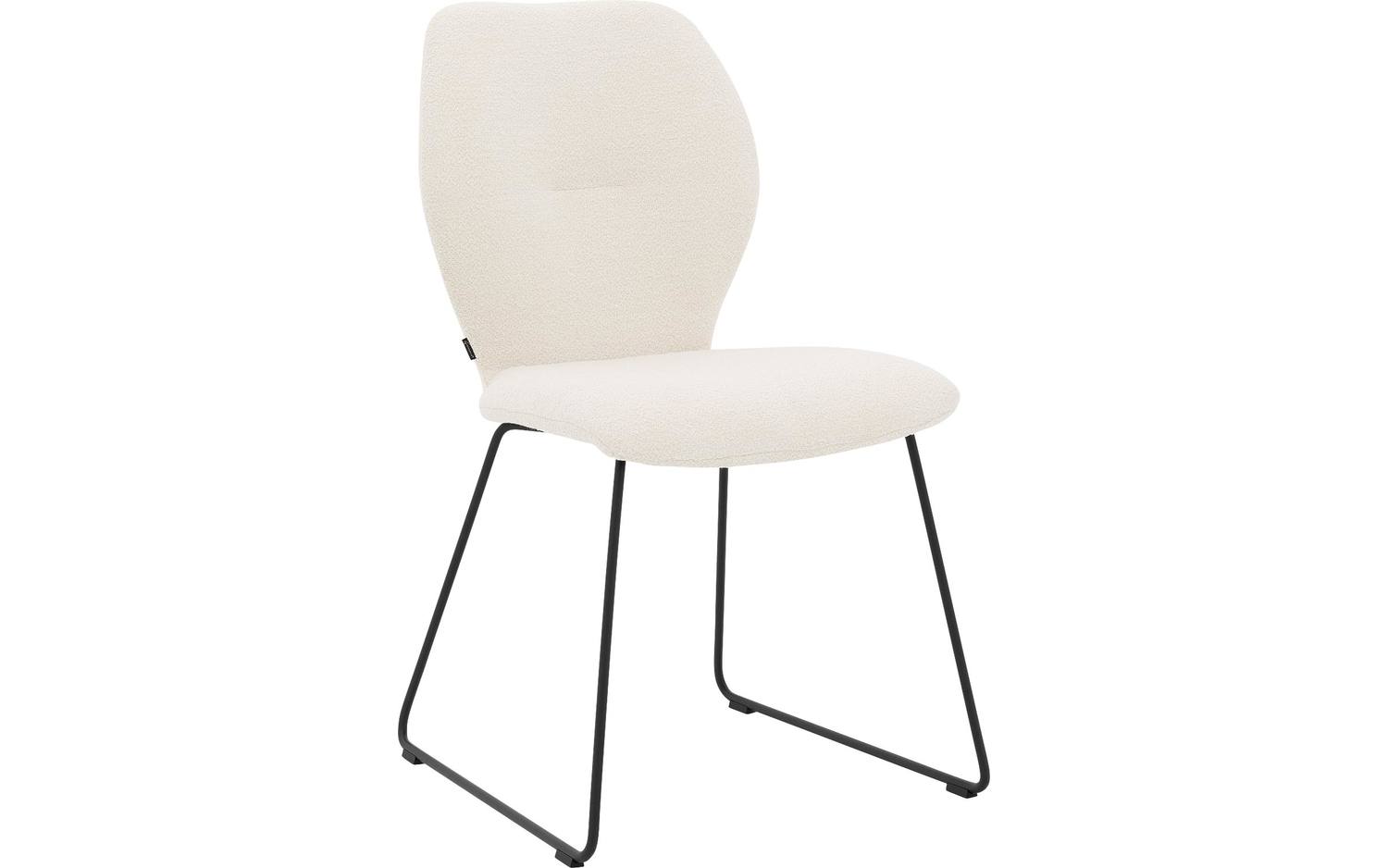 Goossens Eetkamerstoel Hera wit stof leuning, modern design - 8718823203790